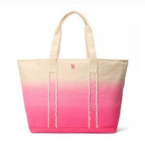 Victoria's Secret Pink and Cream Ombre Tote Bag